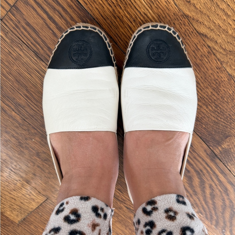 Tory Burch Black and White Espadrilles
